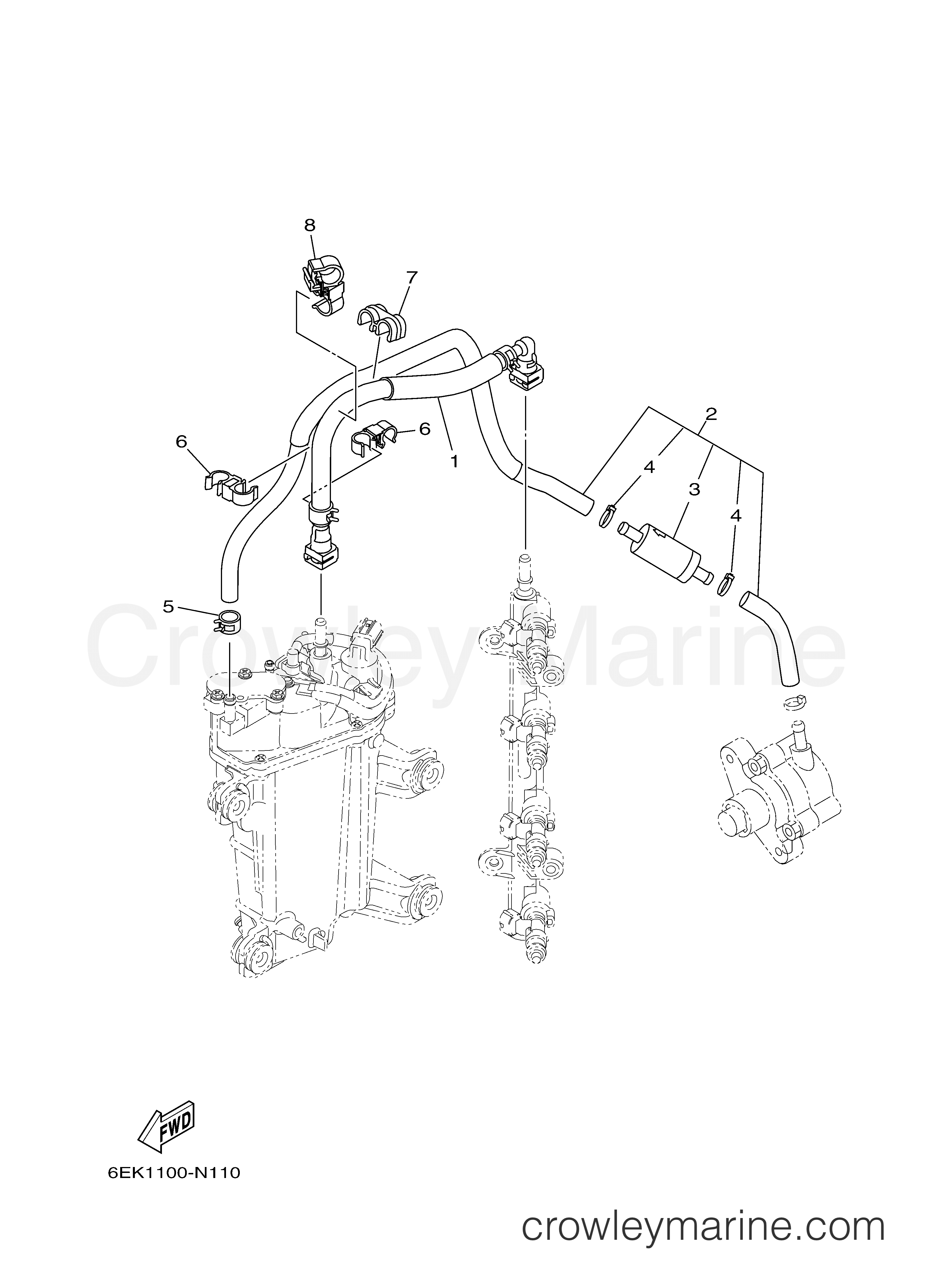 Yamaha Motors F115XB - FUEL INJECTION PUMP 2