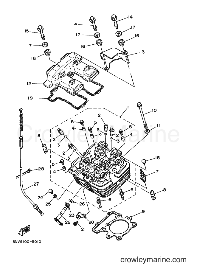 2000 Dirt Bike XT350 - XT350 (5LJ2) [010] - CYLINDER HEAD