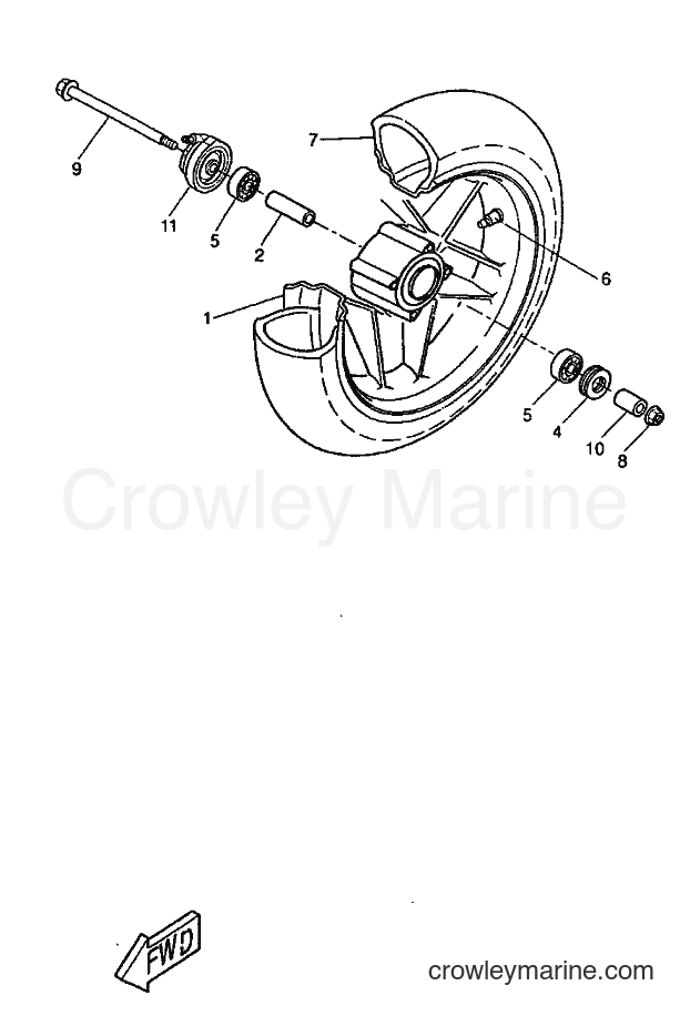 1998 Scooter CW50RS - CW50RS (4WB3) [010] - FRONT WHEEL