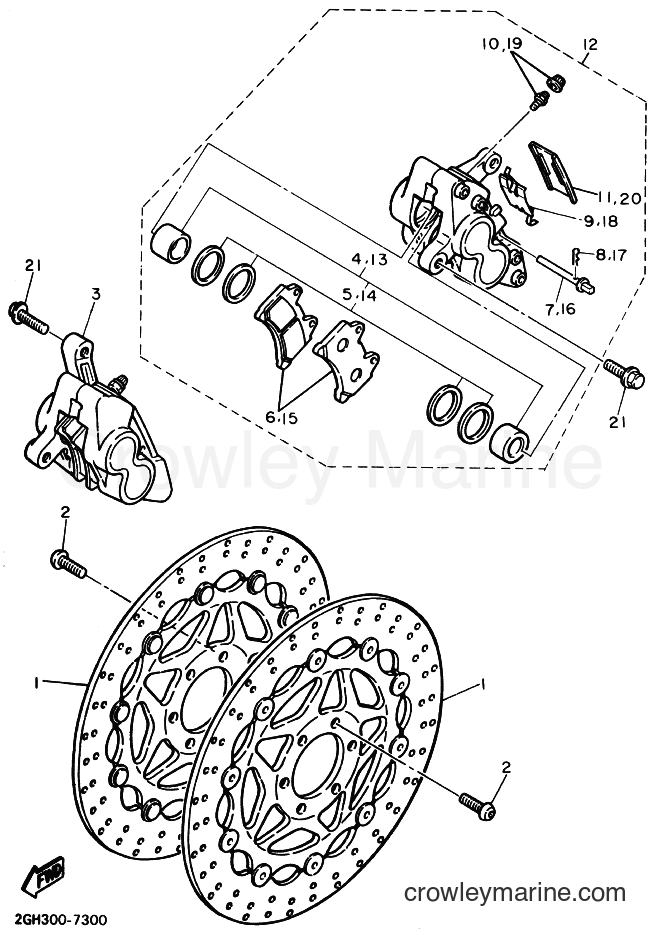 1988 Sport Bike FZR1000 - FZR1000 (3DV1) [020] - FRONT BRAKE CALIPER