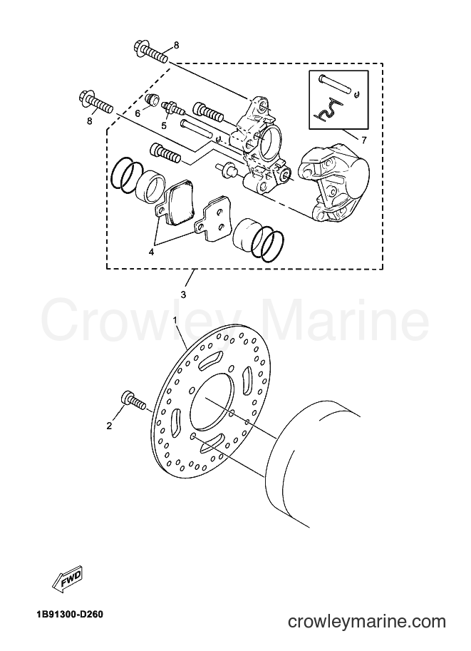 2012 Scooter YP125R - YP125R (39DB) [060] - REAR BRAKE CALIPER