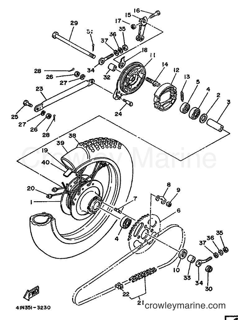 1986 Scooter DT50E - DT50E (1RE) [999] - REAR WHEEL