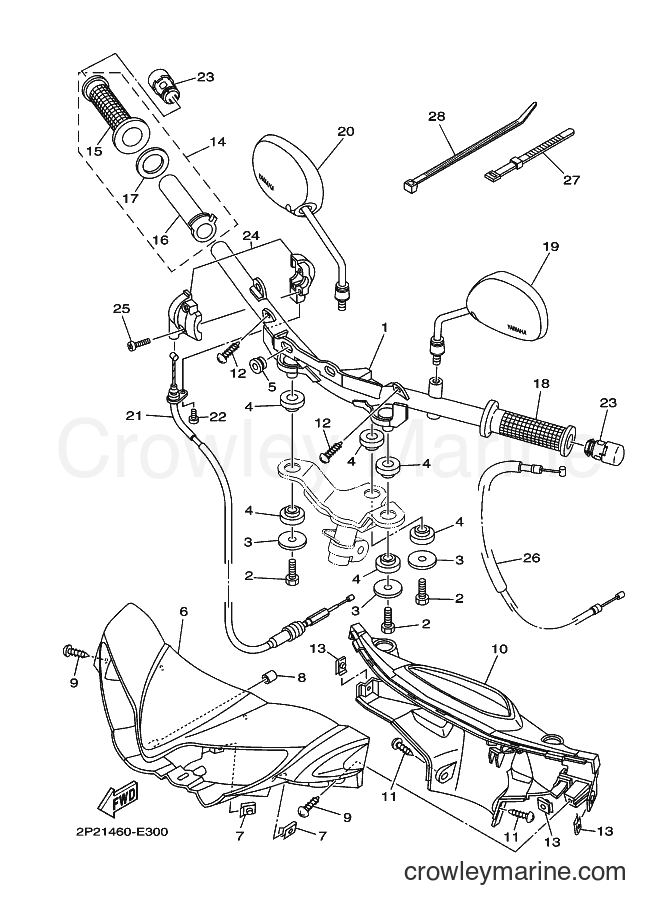Yamaha Motors T110SEC (30C1) [010] - STEERING HANDLE & CABLE