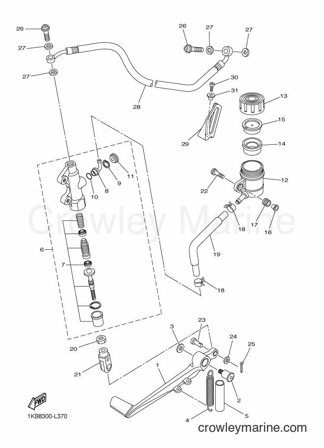 2012 Sport Bike YZF-R1 - YZF-R1 (45B3) [010] - REAR MASTER CYLINDER