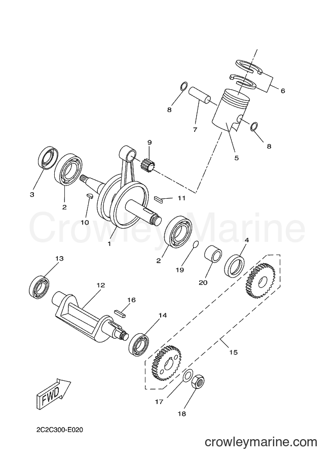 2005 Scooter DT50R - DT50R (2C2A) [010] - CRANKSHAFT & PISTON