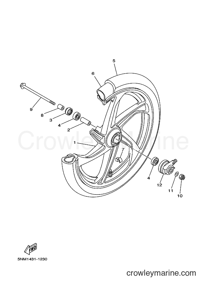 2002 Scooter JZ120F - JZ120F (5NM4) [010] - FRONT WHEEL