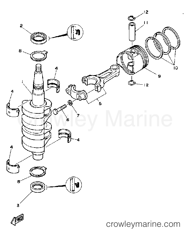 Yamaha Motors FT9.9EXG - CRANK PISTON