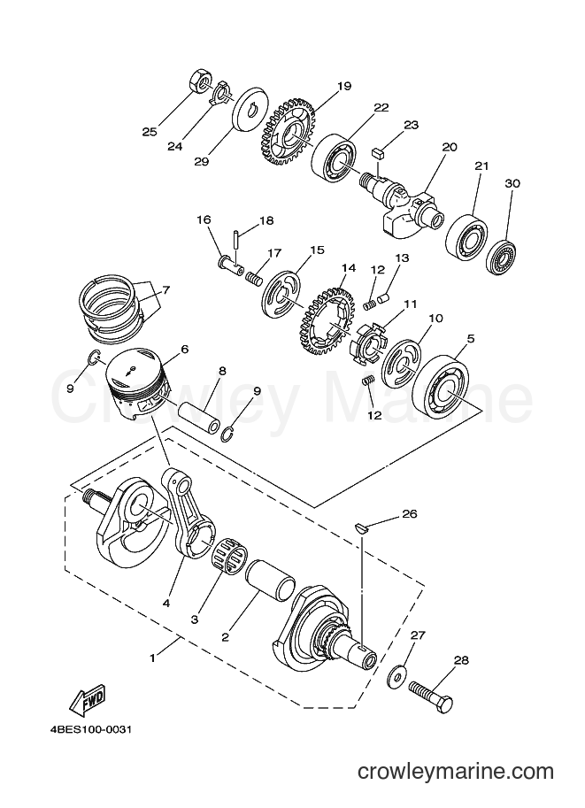 2003 Dirt Bike TT-R225 - TT-R225 (5FGF) [010] - CRANKSHAFT & PISTON
