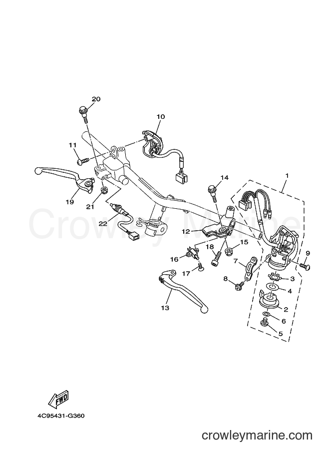 Yamaha Motors AL115S (4C9A) [010] - HANDLE SWITCH & LEVER