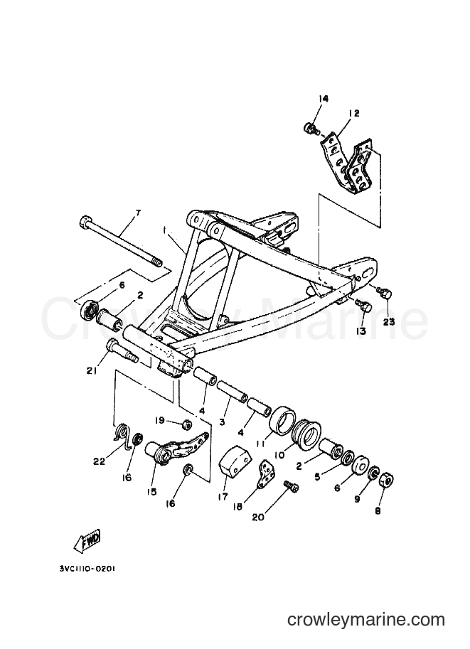 1994 Dirt Bike RT180E - RT180E (4BN3) [010] - REAR ARM