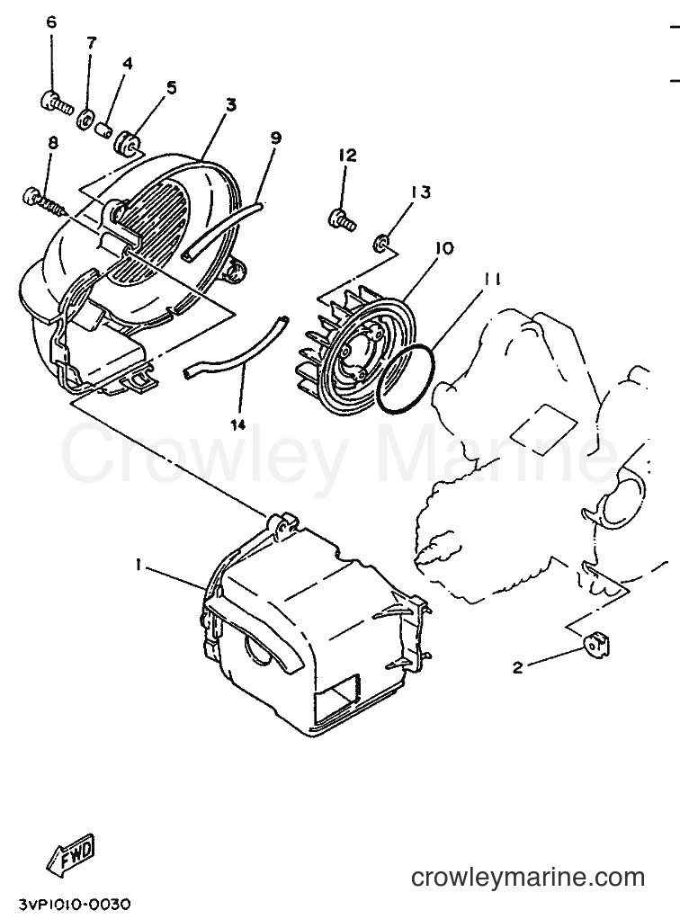 1995 Scooter YE50 - YE50 (4FW6) [999] - AIR SHROUD & FAN
