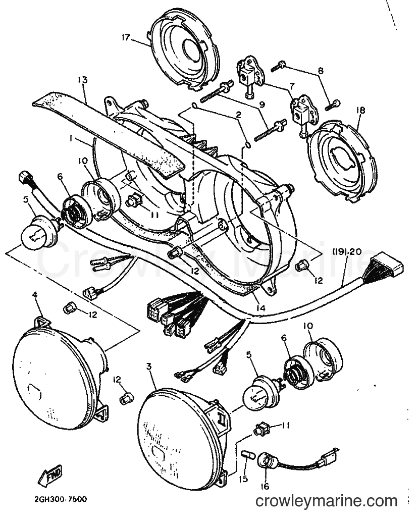 Yamaha Motors FZR1000 (2GH) [999] - ALTERNATE FOR HEADLIGHT