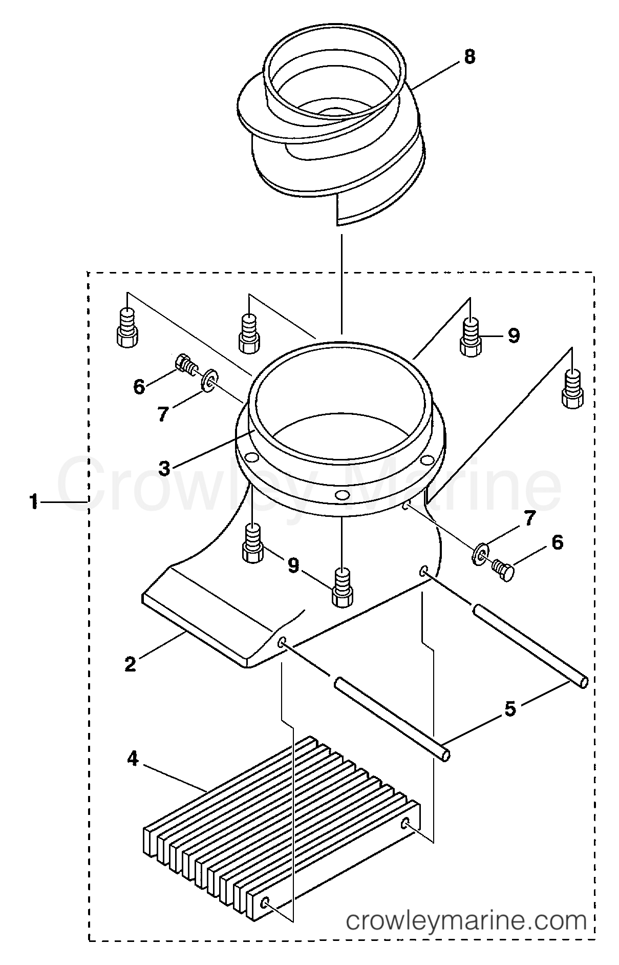 INTAKE ASSEMBLY F40 2005 Outboard 40hp F40EJRDPUMP Crowley Marine