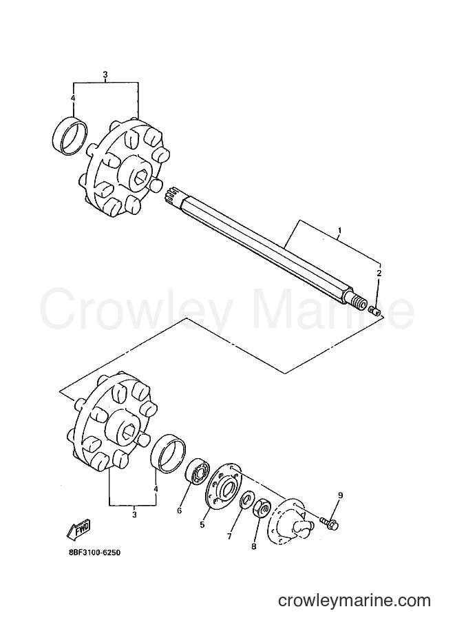 1996 Snowmobile PZ480E - PZ480E (8BG3) [020] - TRACK DRIVE 1