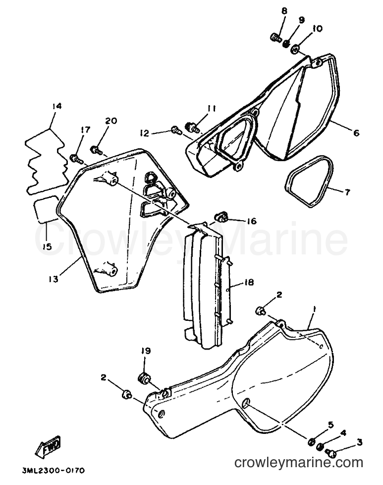 1990 Dirt Bike YZ80 - YZ80 (3ML2) [999] - SIDE COVER