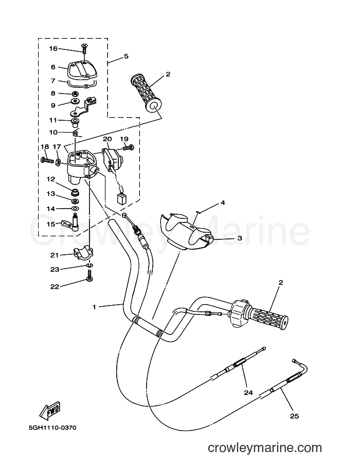 2001 ATV YFM400FWA - YFM400FWA (5GHD) [010] - STEERING HANDLE & CABLE