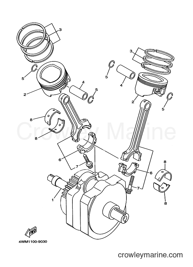 2002 Cruiser XV1600A - XV1600A (5JAA) [100] - CRANKSHAFT & PISTON