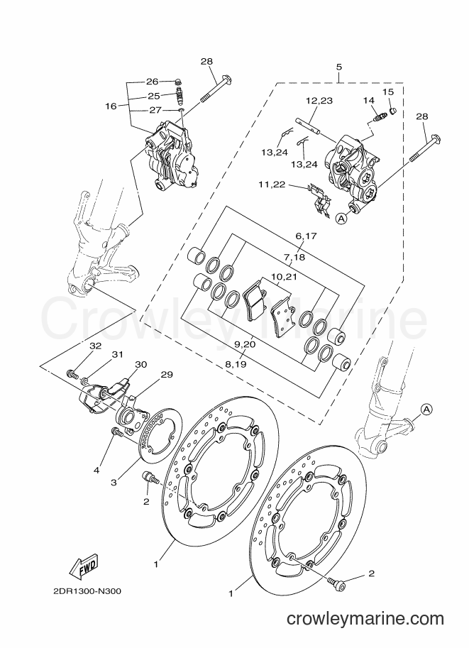 2014 Street Bike MT09A - MT09A (2DR1) [010] - FRONT BRAKE CALIPER