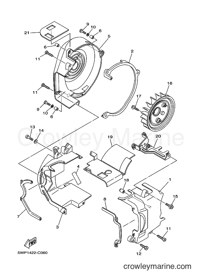 2004 Scooter AL115 - AL115 (5WP2) [010] - AIR SHROUD & FAN