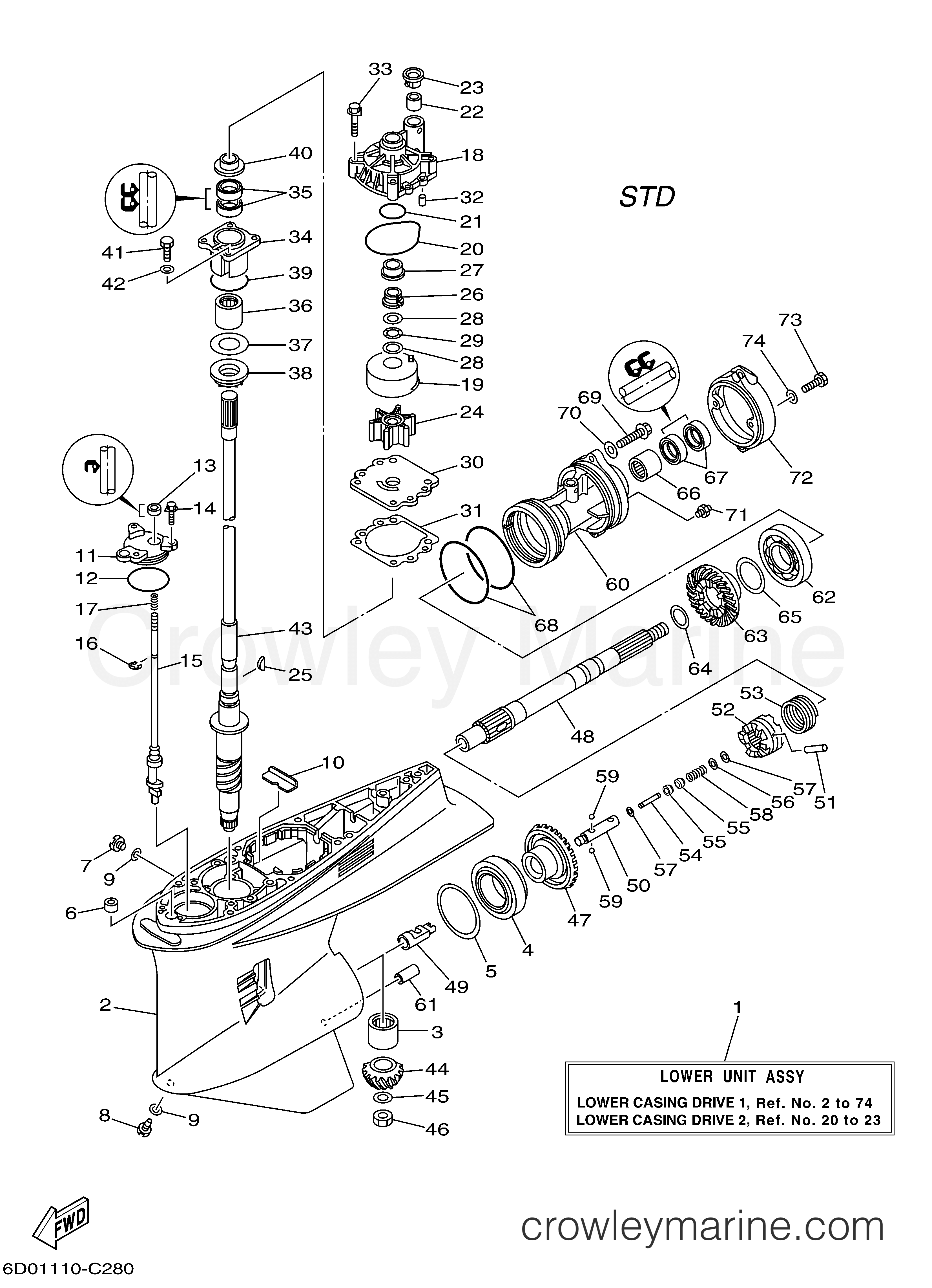 Yamaha Motors Z300TXRC - LOWER CASING DRIVE 1