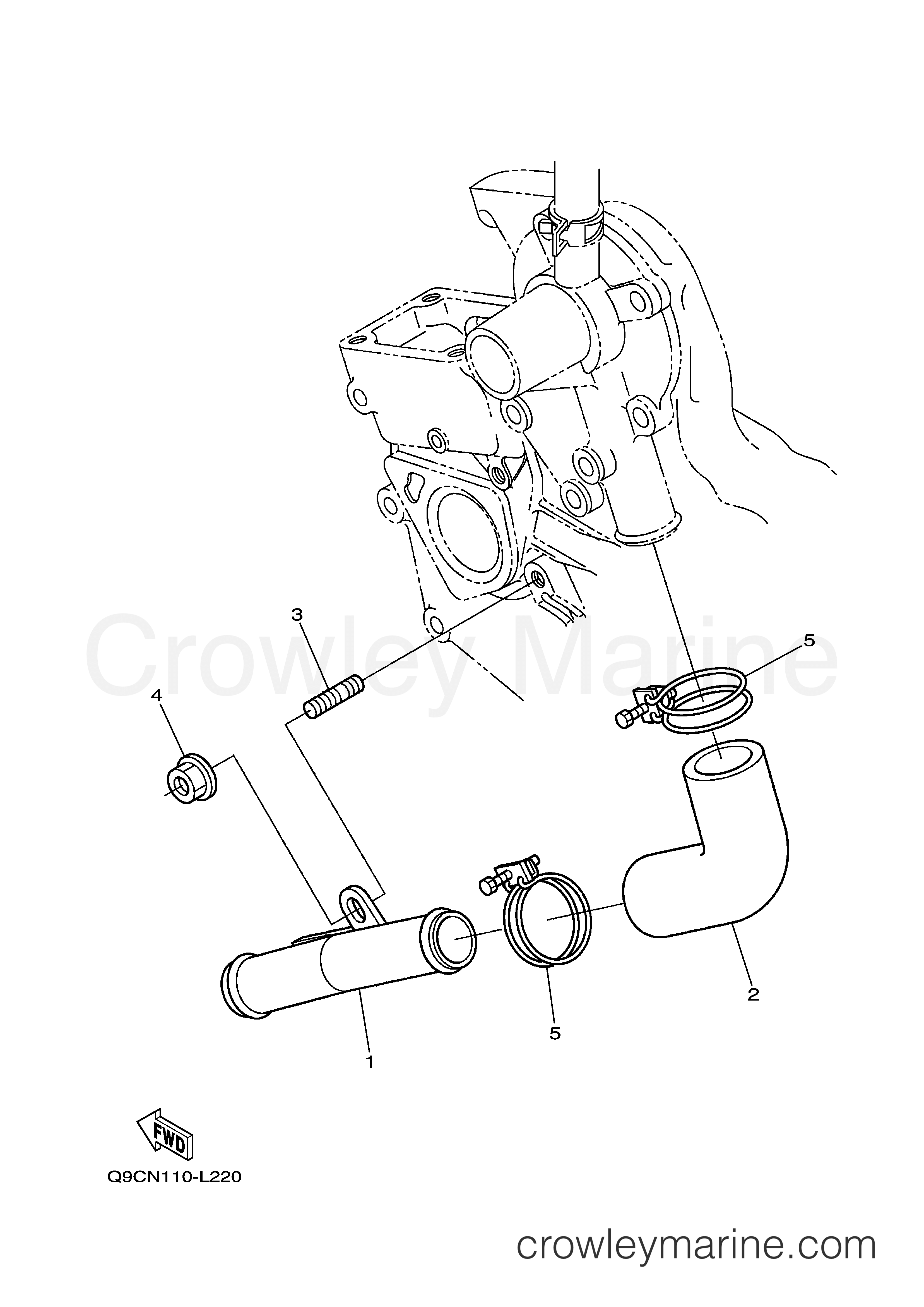 Yamaha Motors EDL7000SDE - COOLING PIPE