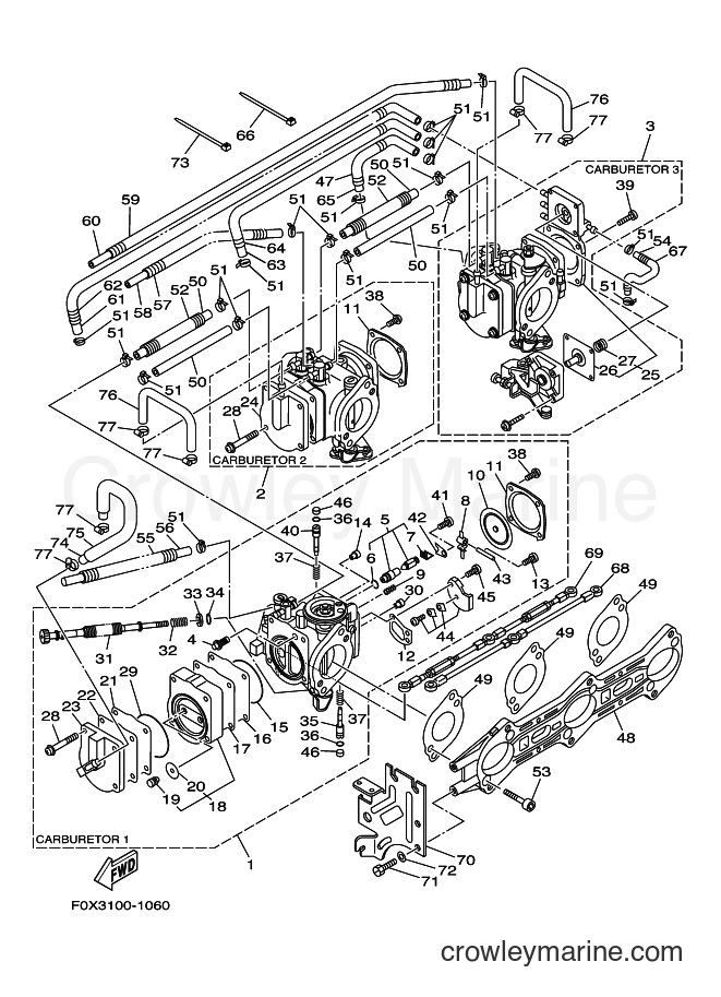 Yamaha Motors JET FOR GP1200 (67XC) [02A] - CARBURETOR 2