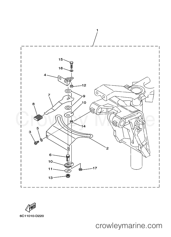 Yamaha Motors F50FETL (6C17) [290] - STEERING FRICTION