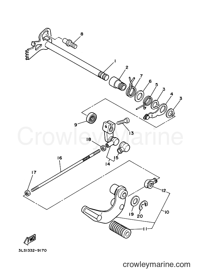 Yamaha Motors XV250 (2UJF) [010] - SHIFT SHAFT