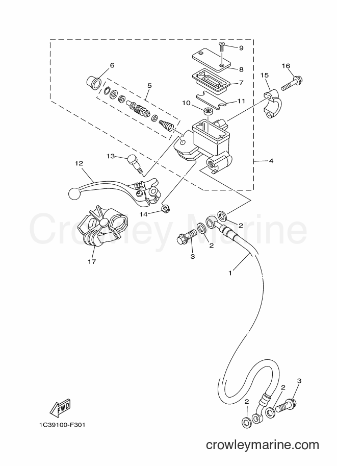 2007 Dirt Bike YZ250 - YZ250 (1P8A) [010] - FRONT MASTER CYLINDER