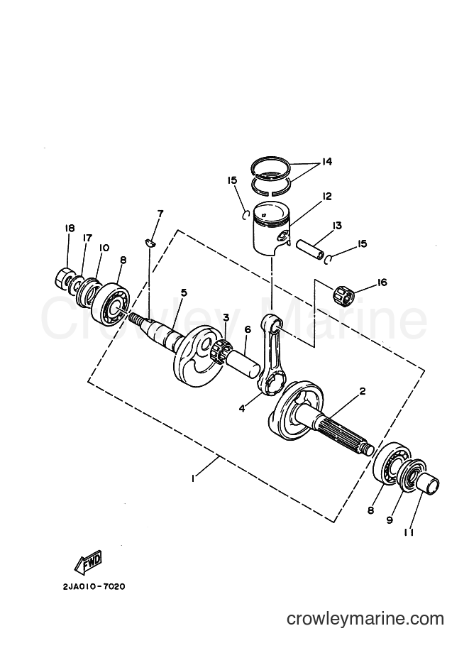 1990 Scooter CG50E - CG50E (2YT3) [010] - CRANKSHAFT & PISTON