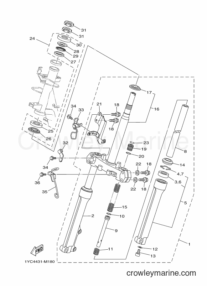 Yamaha Motors AF115F (1YC4) [010] - STEERING