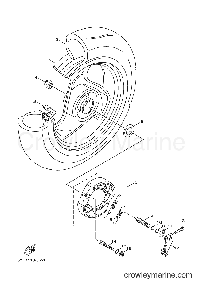 2007 Scooter XC125V - XC125V (5YR9) [010] - REAR WHEEL