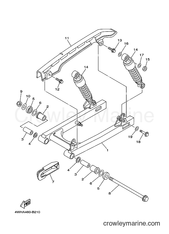 Yamaha Motors V110E (4WHD) [010] - REAR ARM & SUSPENSION