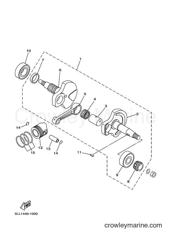 2005 Scooter T105E - T105E (5ER8) [010] - CRANKSHAFT & PISTON