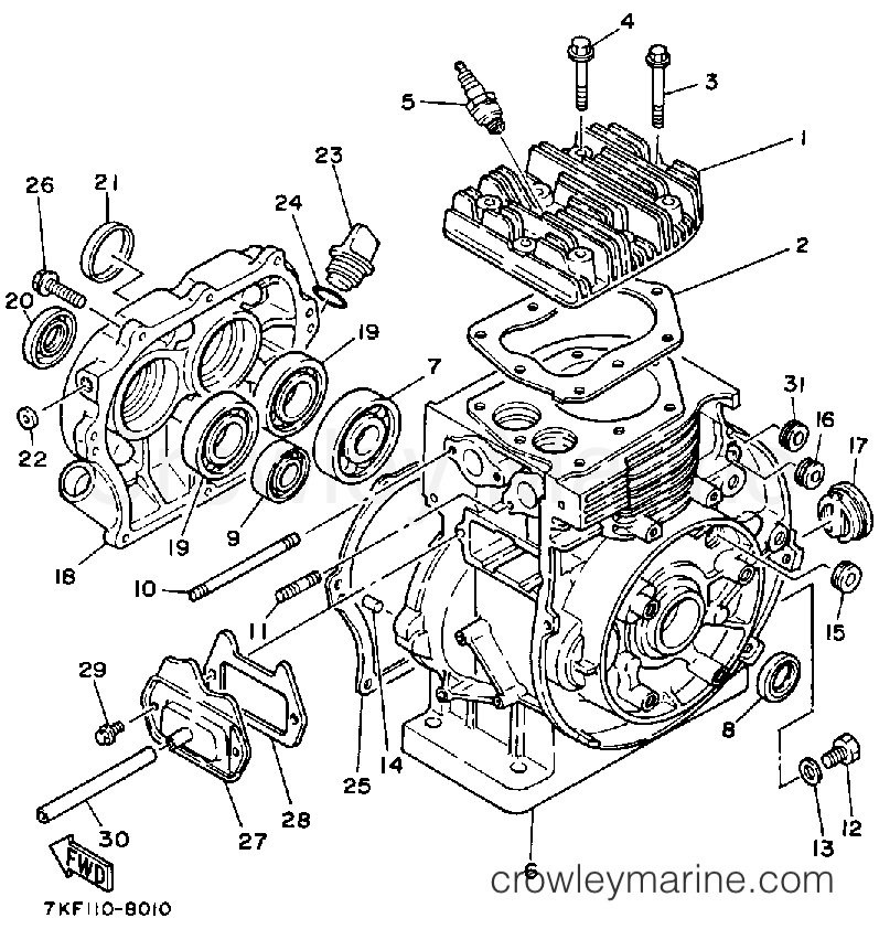 Yamaha Motors YS828TM - CYLINDER - CRANKCASE