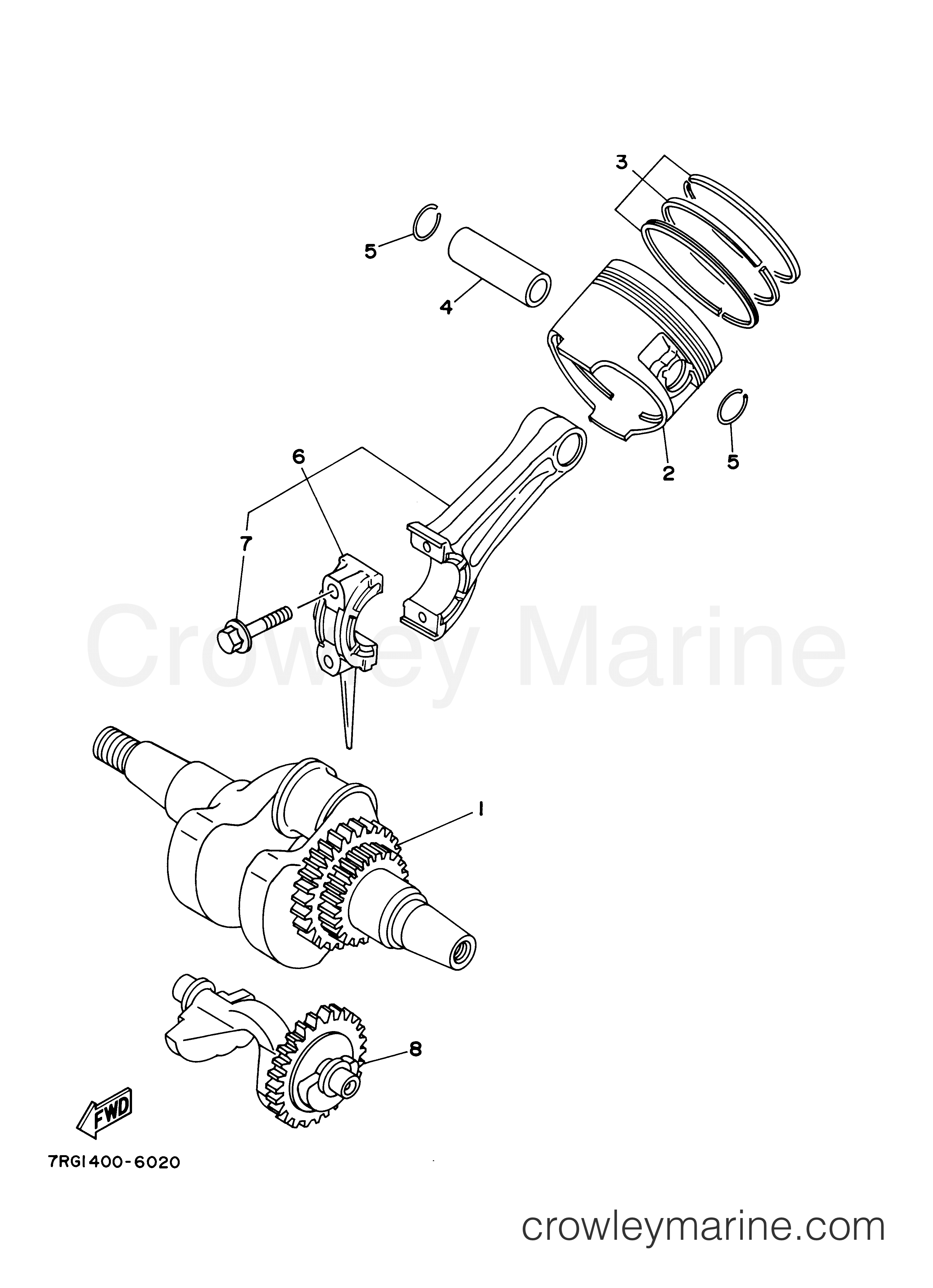 Yamaha Motors EF5200DEJ - CRANKSHAFT PISTON