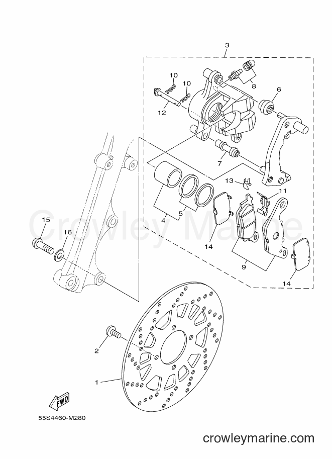 2013 Scooter T135SEC - T135SEC (55S4) [010] - FRONT BRAKE CALIPER