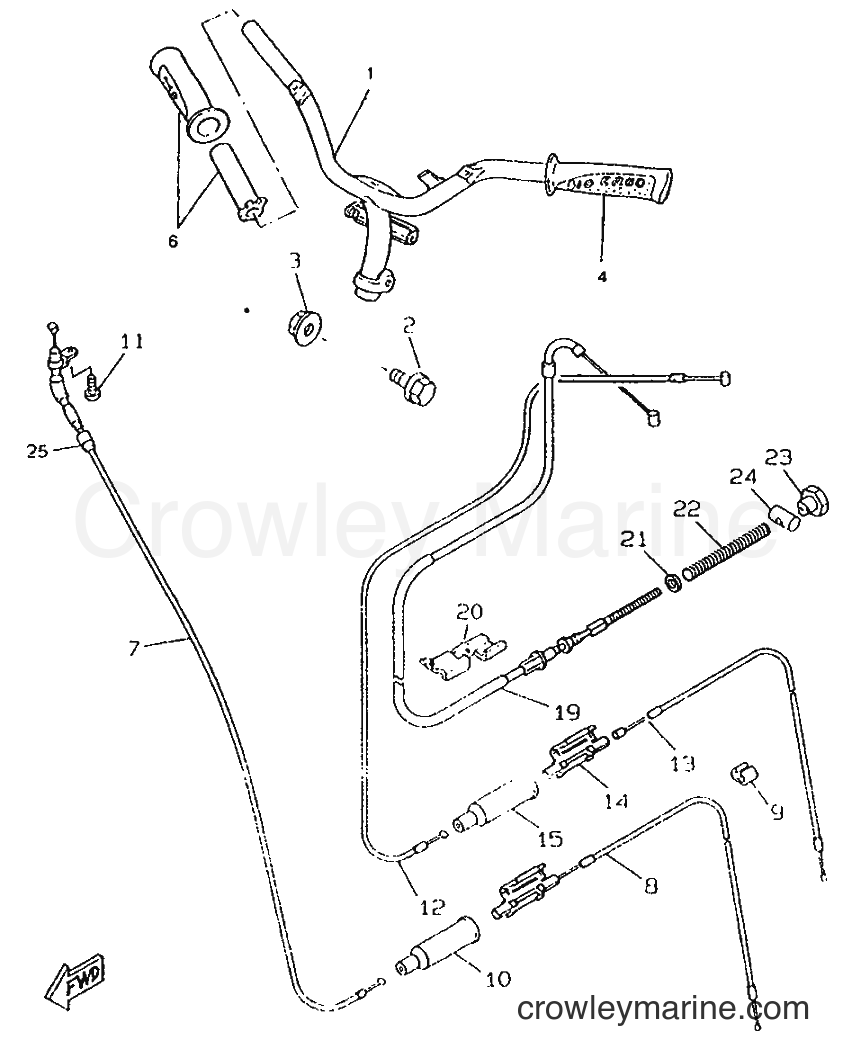 1996 Scooter CW50RSP - CW50RSP (4WS1) [999] - STEERING HANDLE & CABLE