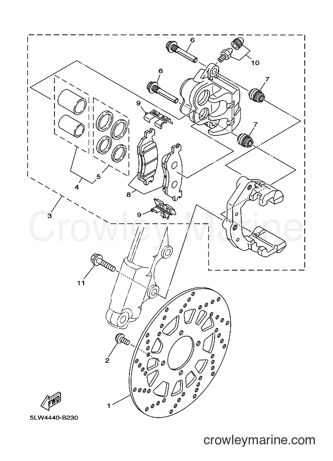 2007 Scooter AT115C - AT115C (1P76) [010] - FRONT BRAKE CALIPER