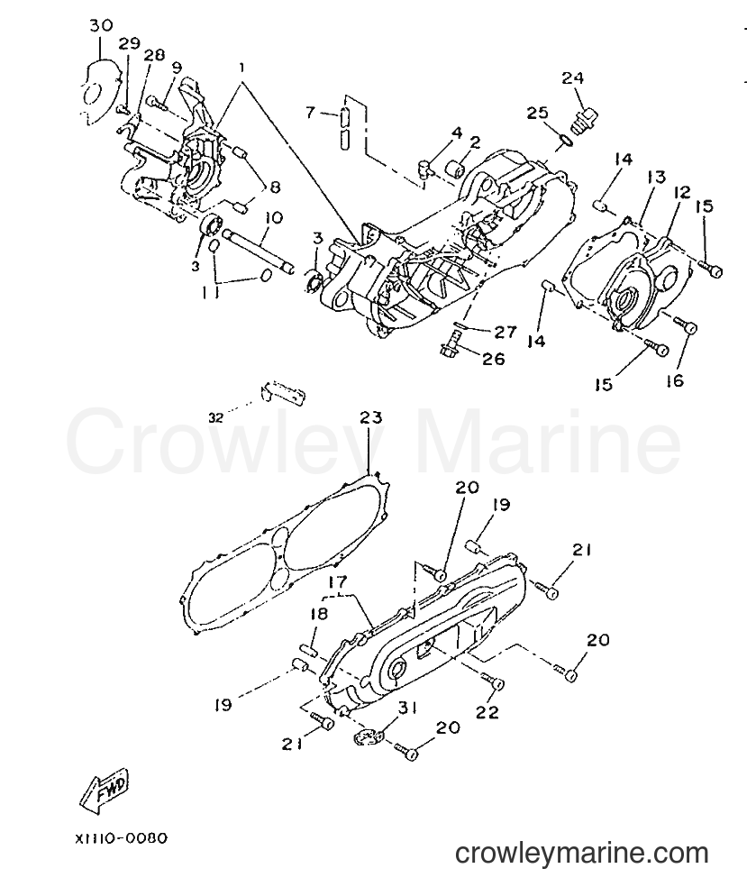 1996 Scooter CW50 - CW50 (4VV3) [999] - CRANKCASE
