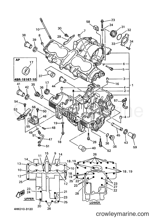 2002 Street Bike XJ600S - XJ600S (4BRJ) [060] - CRANKCASE