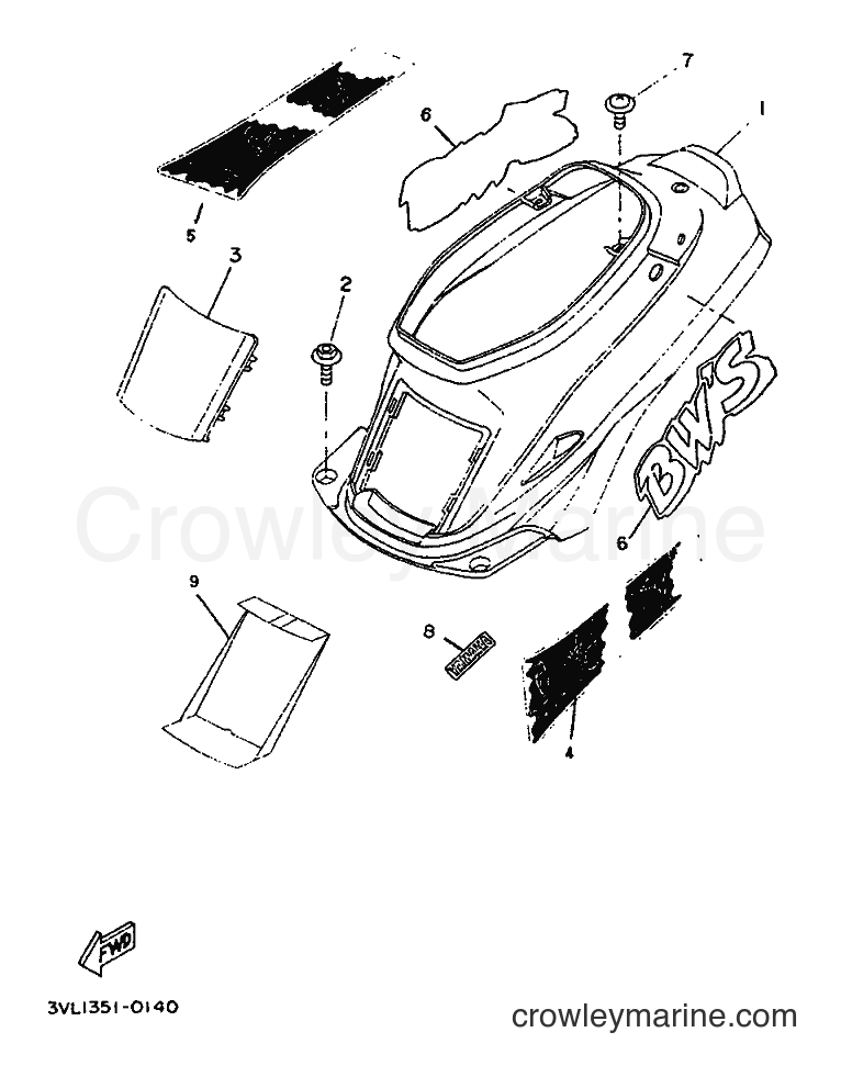 1994 Scooter CW50 - CW50 (3WV4) [999] - SIDE COVER