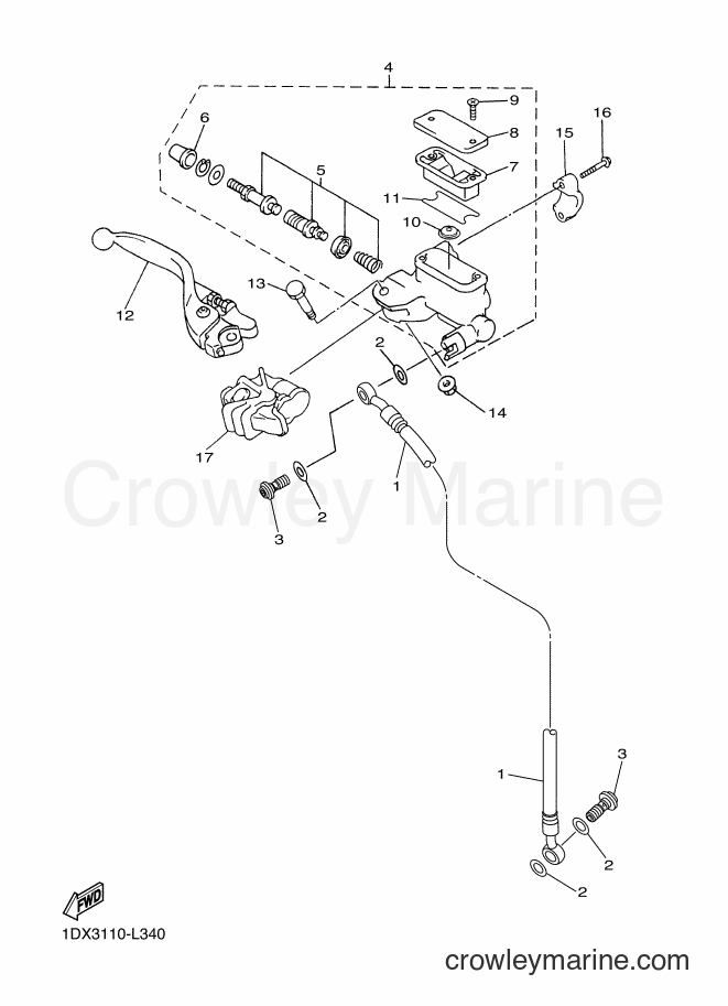 2012 Dirt Bike WR450F - WR450F (1DX4) [010] - FRONT MASTER CYLINDER