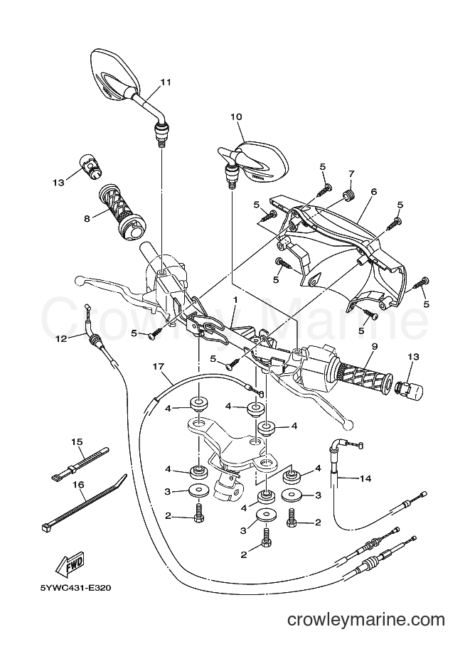 Yamaha Motors JCA-110E (5YWE) [010] - STEERING HANDLE & CABLE