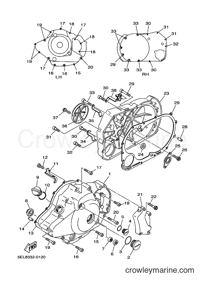 Yamaha Motors XVS1100 (5EL9) [010] - CRANKCASE COVER 1