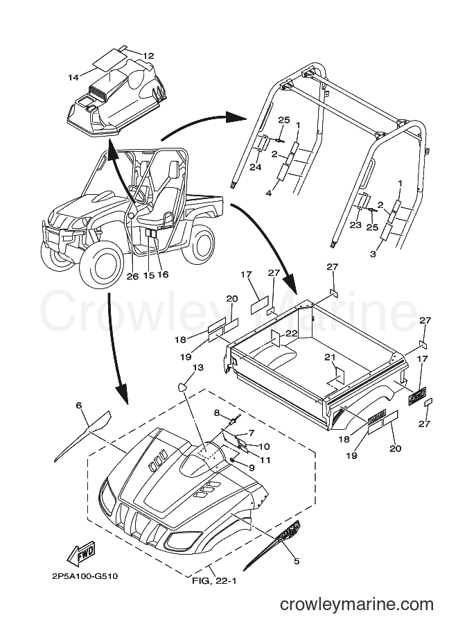 2008 ATV YXR450F - YXR450F (2P5B) [010] - EMBLEM & LABEL 2