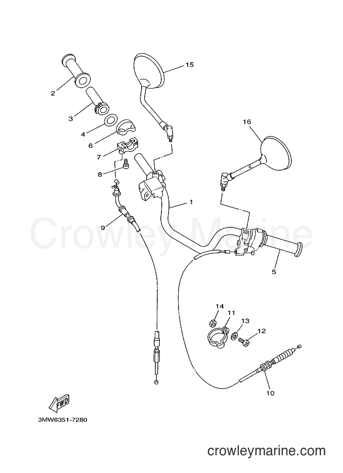 1997 Street Bike SR125 - SR125 (3MW6) [010] - STEERING HANDLE & CABLE