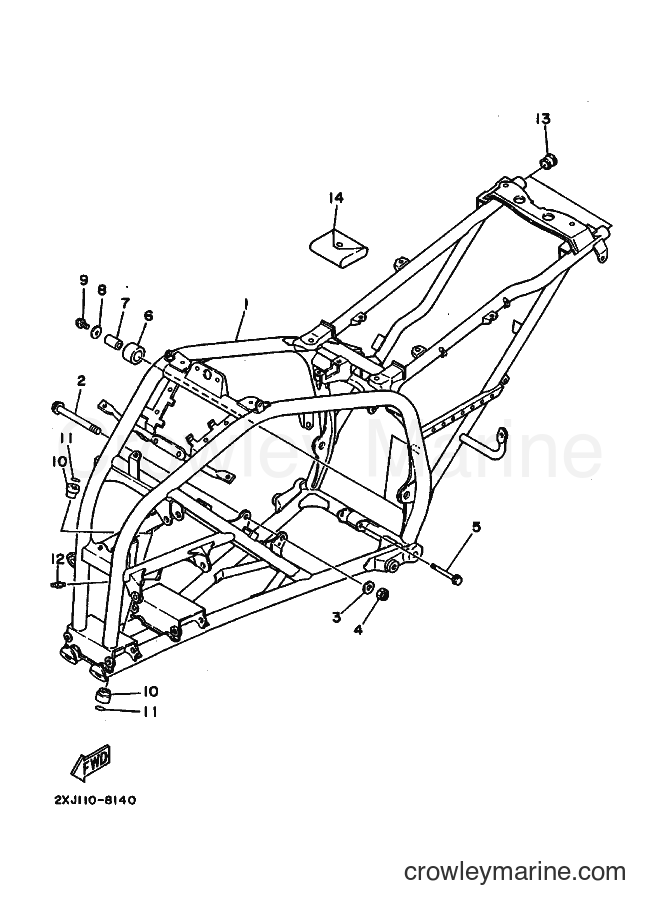 1988 ATV YFS200 - YFS200 (2XJ0) [025] - FRAME