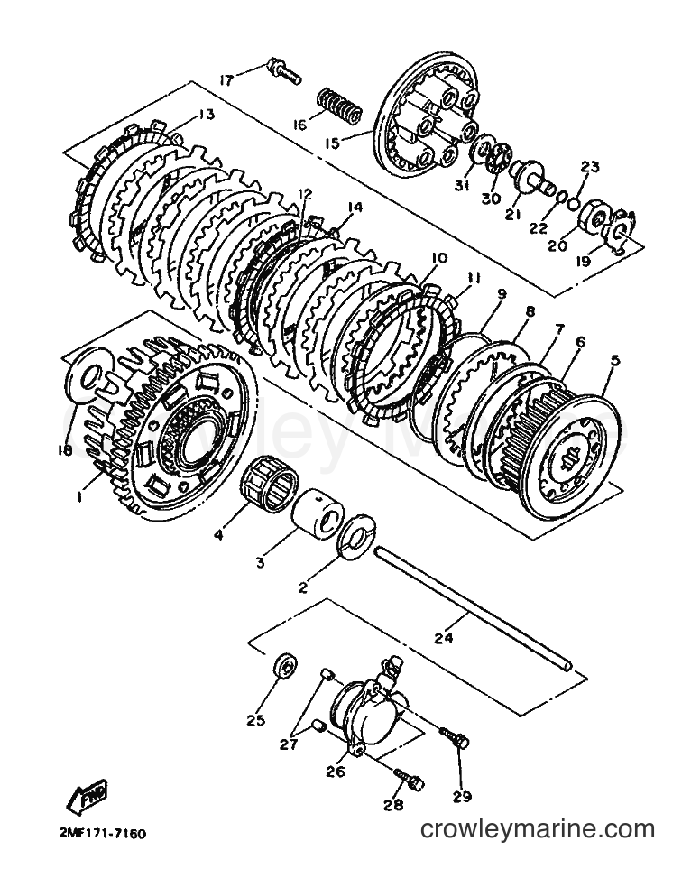 Yamaha Motors FZ750 T (2MG) [99A] - CLUTCH