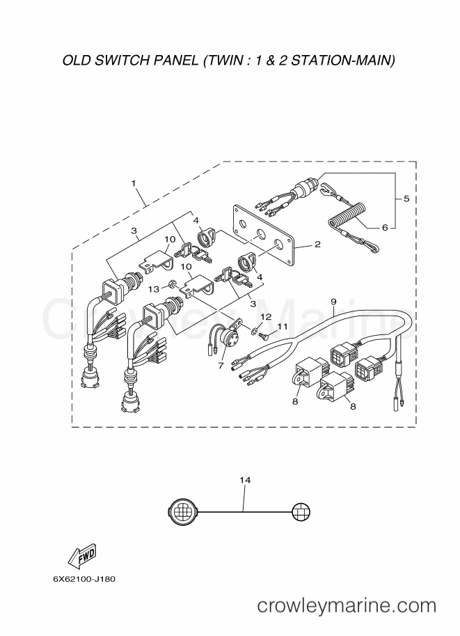 Yamaha Motors COMMAND LINK PLUS (6Y91) [020] - SWITCH & PANEL 4 (TWIN)